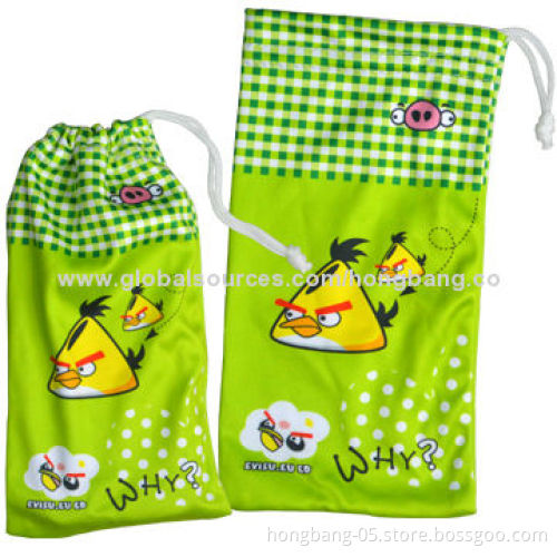 Microfiber Pouch Bags with EN71, SGS, MSDS Marks